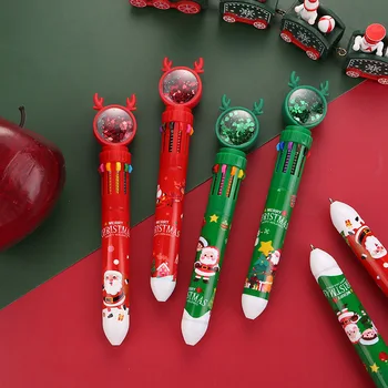 40pcs Božič 10 Barv Kemični Svinčnik, Risanka Zložljive Rollerball Pero Darila Šoli Pisarniški Material
