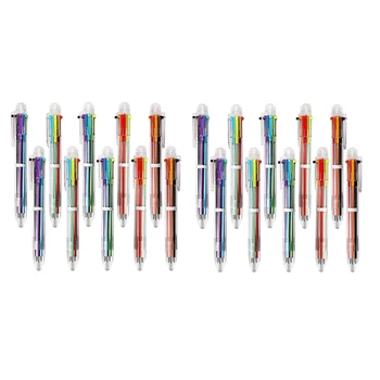 20 Pack 6-V-1 Multicolor Zložljive Kemični Svinčniki 0,5 Mm Pisane Črnilo, Pero Multi Color Pero Za Šolo