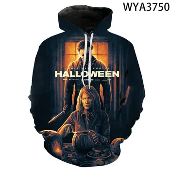 Nova Halloween Horror Film Michael Myers 3D Tiskanih Hoodies Moški Ženske Otroci Priložnostne Sweatshirts Fant Dekle Kul Puloverju Plašč
