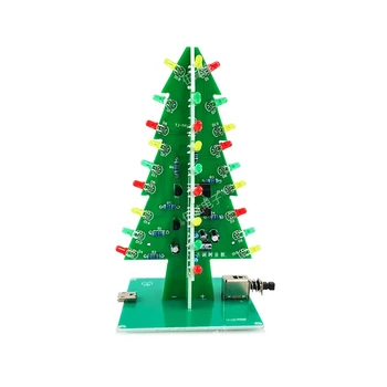 Tridimenzionalni 3D Božično Drevo LED DIY Komplet Rdeča/Zelena/Rumena LED Bliskavico Vezja Komplet Elektronske Zabave Suite