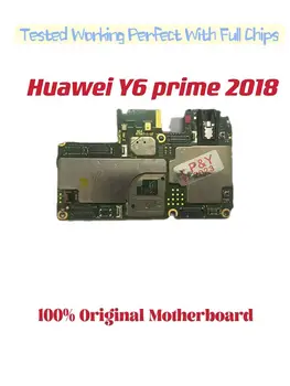 Original Odklenjena Glavni Odbor Za Huawei Y6 prime2018 Mainboard Motherboard Odklenjena S Čipi Vezja Flex Kabel