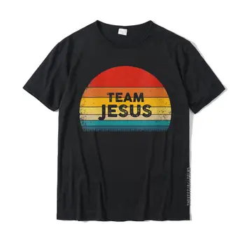 Ženska Krščanski Navdih - Ekipa Jezus - Ideja Za Darilo T-Majica Retro Mens T Srajce Hip Hop Vrhovi Tees Bombaž Priložnostne