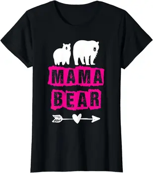 Ženske Srčkan Smešno Mama Medvedka Graphic T-Shirt z dolgimi rokavi