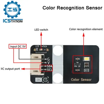 Barve Priznanje Senzor Modul IIC PH2.0 5 v DC Senzor Odbor za MCU/Robot/Smart Avto Barvno Razvrstilnik