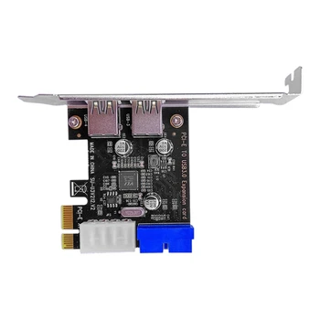 USB 3.0 Pci-E Širitev Sim Adapter 2 Vrata USB3.0 Hub Notranji 19Pin Glave Pci-E Card 4Pin Ide Priključek za Napajanje
