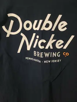 Dvojno Niklja Pivovarna Srednje M Moški Black Kratek Rokav T-shirt New Jersey Pivo