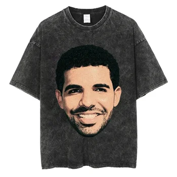 Rapper Drake Graphic Majica s kratkimi rokavi Moški Ženske Modni Hip Hop Street Slog T-shirt Poletje Priložnostne ShortSleeve Majica Prevelik Oprati Tee