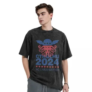 Prevelik Oprati T Shirt Cthulhu 2024 Priložnostne Majice Ne Živi Važno Priljubljena Tshirt za Moške Poletne Estetske Tiskanje Vrh Tees