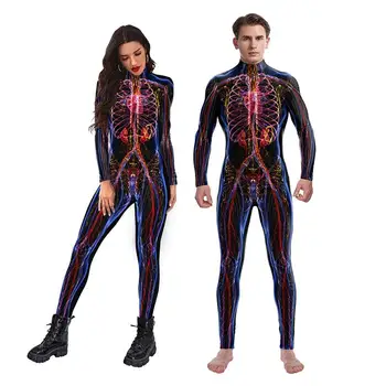 2022 Stopnji Uspešnosti Oblačila Obleka, Človeško Telo 3D Tiskanje Moški Ženske Jumpsuit Halloween Cosplay