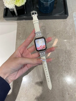 Luksuzni Diamand Pearl Trak Za Apple Watch Band Serije 8 7 6 SE 5 4 3 2 1 Ženske Slim Zapestja Za iWatch 41mm 38 mm 42 40 mm
