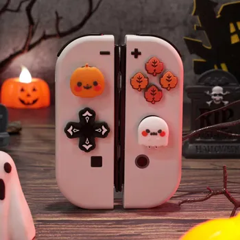 Geekshare Zaščitna torbica za Nintendo Switch/Stikalo Oled Halloween Buče Duha, D-Pad ABXY Tipko Caps Svetlobna Palec Prijemala
