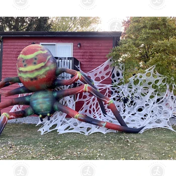 Z Halloween Velikan Visi Napihljivi Pajek Model Balon za Steno, Okna Okraski