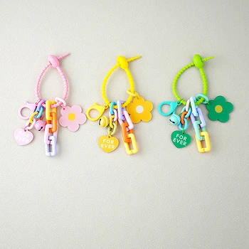 1Pcs Moda Candy Barve Plastike Sončnično Keychains Vrečko Obesek za Avto obeske za Slušalke Primeru Okraski, Dodatki