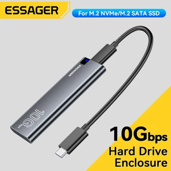 Essager M. 2 SSD Primeru Trdi Disk Polje Prenosna NVME SATA USB 3.2 Tip C Zunanji Trdi Disk Polje 10GbPS Visoke Hitrosti Shranjevanja Ohišje