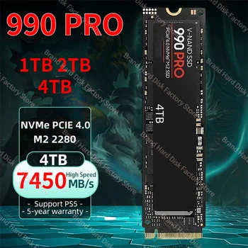 990 PRO SSD ssd Disk 2TB 4TB 1TB M. 2 2280 SSD PCIe4.0 NVMe Gaming Notranji Trdi Disk 7450MB/S Za PS5 Prenosni računalnik Desktop