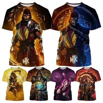 Mortal Kombat 3D Natisnjeni T-Majice Za Moške, Ženske Modne Kratke Rokave, Posadke Vratu Tee Vrhovi Kul Prevelik T Shirt Ulične