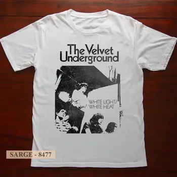 Velvet Underground Belo Svetlobo Bele Toplote Unisex Majica s kratkimi rokavi Velikosti S-5XL dolgimi rokavi