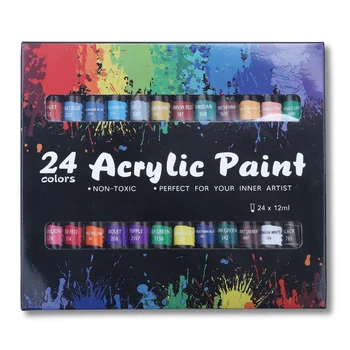 Dropship 24 Barve Akrilne Barve Artist Slikarstvo Nastavite 12ml 24 Cevi za DIY Obrti