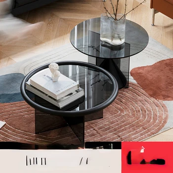 【Parka】Spregovorili Euclid mizico v dnevni sobi preprosto majhno mizico, kaljeno steklo svetlobno razkošje gospodinjski aparat tabela