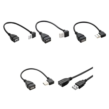 USB 2.0 Moški-Ženska Napajalni Kabel za 90 stopinj Napajalnik, Podaljšek 30 CM 11.8 v