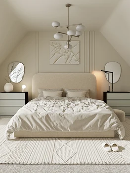 Nordijska minimalističen sodobne svetlobe, luksuzne tkanine posteljo italijanski slog skladiščenje visoko polje večnamensko mehko vrečko kralj postelja