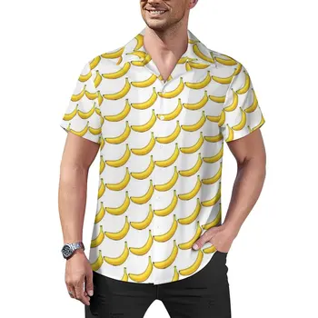 Smešno Banana Ohlapno Majico Moških Počitnice Sadje Vegetarijanska Priložnostne Majice Havajih Meri Kratek Rokav Ulične Prevelik Bluze