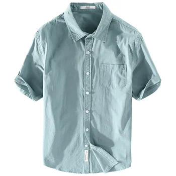 Poletje čistega bombaža kratka sleeved majico poslovni Moški trend pol rokavi moški priložnostne dihanje vsestranski majica