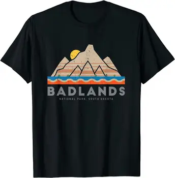 Narodni Park Badlands T Majica Kratek Rokav Bombaž Black Vseh velikosti Majica K1049