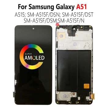 Super AMOLED A515F LCD zaslon Za SAMSUNG Galaxy A51 A515 LCD Z Okvirjem SM-A515F/DSN SM-A515F/DSM Zaslon na Dotik Računalnike Test