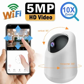 5MP IP PTZ WiFi Auto Tracking Kamere, 10-kratni Zoom Baby Monitor Domov Secuiry Kamere, dvosmerni Audio CCTV Nadzor Zasebnosti Način Cam