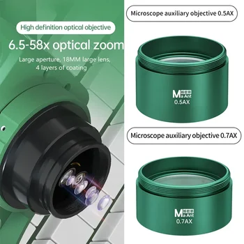 MaAnt 0.5 X 0.7 X Aluminijeve Zlitine Pomožni Predmeti Objektiv Mikroskopa Objektiv Kamere Za Namestitev Mikroskopom Steklo Objektiva
