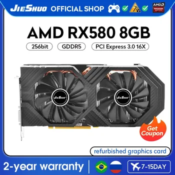 JIESHUO AMD RX 580 8GB 2304sp Gaming Grafične Kartice GDDR5 GPU 256bit PCI-E 3.0 RX580 8G Namizni Računalnik Video Urad KAS 580rx