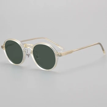 Japonski Klasični Polarizirana sončna Očala za Moške, Ženske Retro Okrogla sončna Očala Visoke Kakovosti Acetat UV400 Sunglass Odtenki