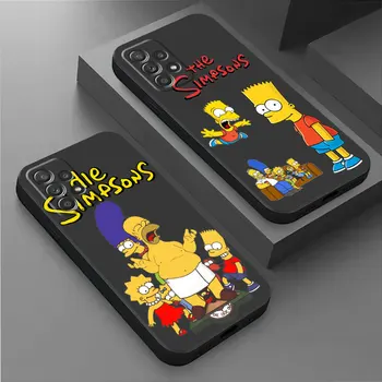 Ohišje za Samsung Galaxy S22 S20 S23 5G Opomba 20 Ultra 10 Plus 8 9 S21 Note8 Opomba 10 Pokrov Risanka The Simpsons Črno Mehko Coque