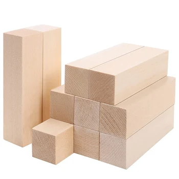 Carving, Wood Blocks (10 Pack) 4 x 1 x 1 Cm Nedokončane Basswood Projekta Plovila za Vgradnjo DIY Hobi za Začetnike
