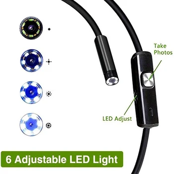7MM LED za Android Endoskop Kamera 3 V 1, USB/Micro USB/Tip-C Borescope Pregledovalna Kamera Neprepustna za Pametni telefon