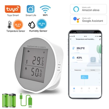Tuya Smart WIFI Temperature In Vlažnosti Tipalo Sobne Termometer, Higrometer Z LCD Zaslonom Podpira USB pogon