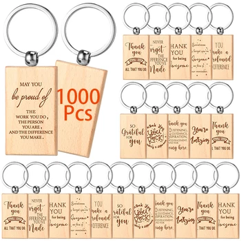 1000Pcs po Meri Logo Lesa Keychains Božič Zaposlenega Hvala Darilo Zadovoljstvo Darila, Lesene Keychain Lesene Key Ring