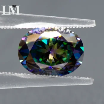 Moissanite Svoboden Diamond Mavrica Zeleno Barvo prepogniti Lab Zrasla Gemstone Nakit Materiali za Izdelavo Prihaja z GRA Certifikat