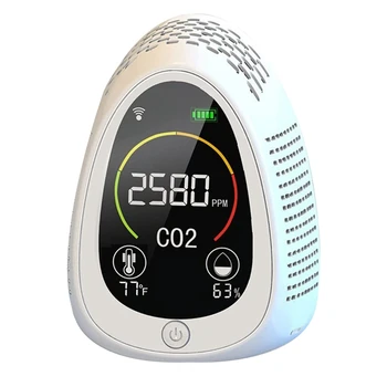 TUYA Co2 Detektor Kakovosti Zraka Monitor Higrometer 4 V 1 Wifi+Co2+Vlažnost+Temperaturo Multifunkcijski Merilnik je Enostaven Za Uporabo Bela