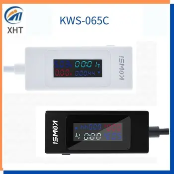4-30V 6.5 A Napetost Tip-C USB-C Tester Tekoči Meter Čas Ampermeter Digitalni Monitor USB Polnilnik Tester Moči Meter KWS-065C