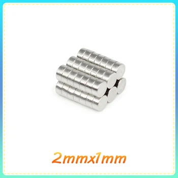 100/200/500/1000/5000PCS 2x1 Majhne Okrogle Magnet 2*1mm Neodymium Močan Magnetni 2x1mm Trajni Magnet 2*1 mini Disc magnet